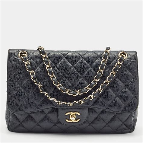 chanel quilted caviar flap bag|2012.